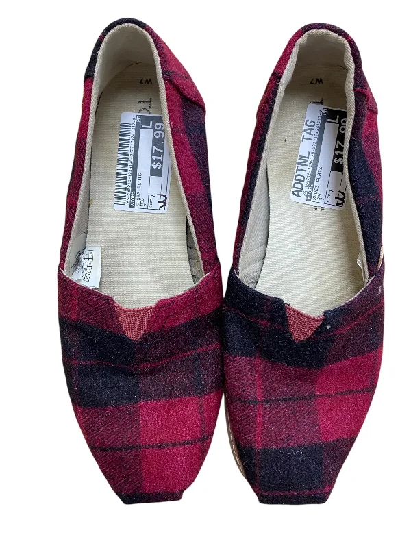 Shoes Flats By Toms In Red, Size: 7