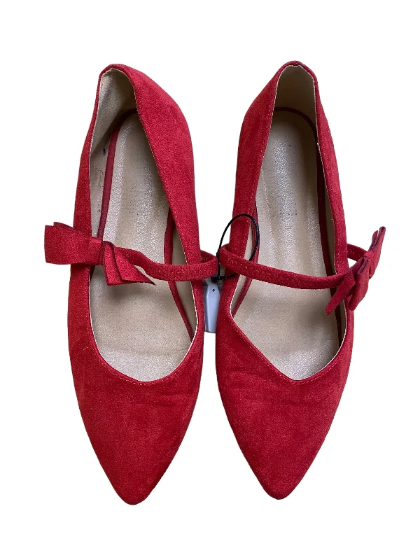 Shoes Flats By Clothes Mentor In Red, Size: 11