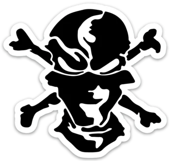 Black Flats Pirate Skull Sticker