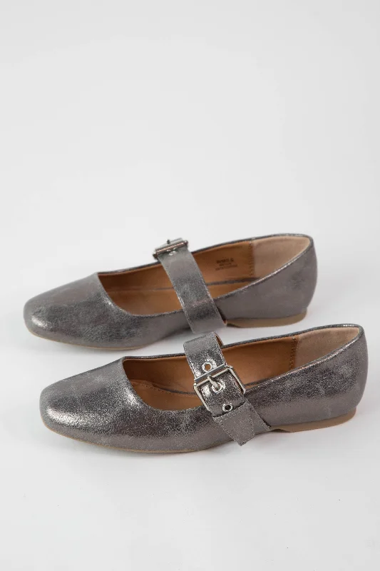 Mellie Buckle Mary Jane Flat, Pewter | DV by Dolce Vita