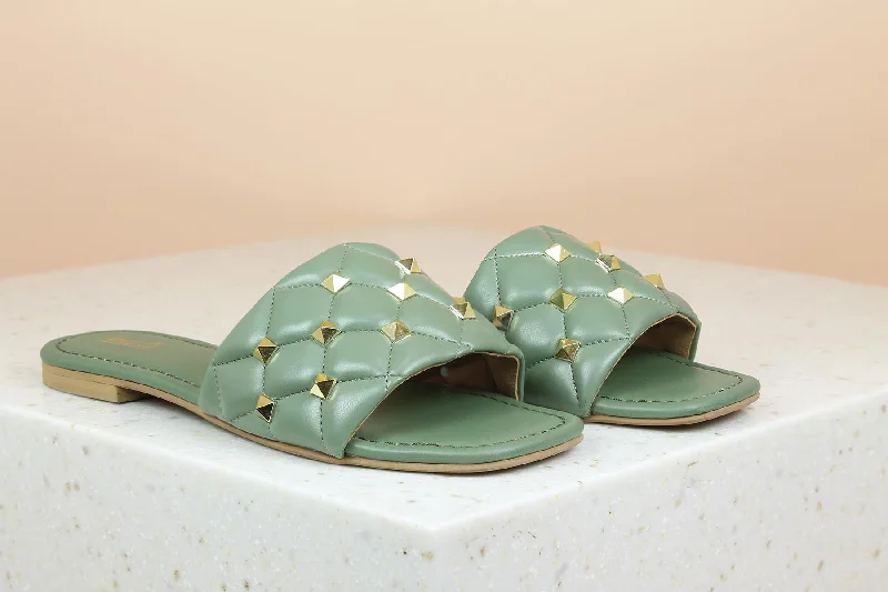 Flat Studded Mules