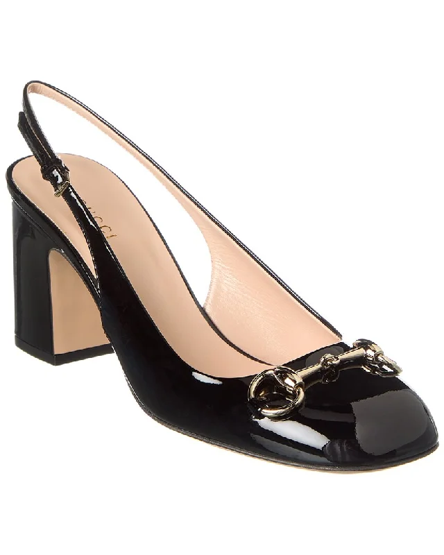 Gucci Horsebit Patent Slingback Pump