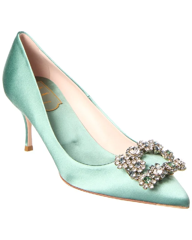 Roger Vivier Embellished Satin Pump