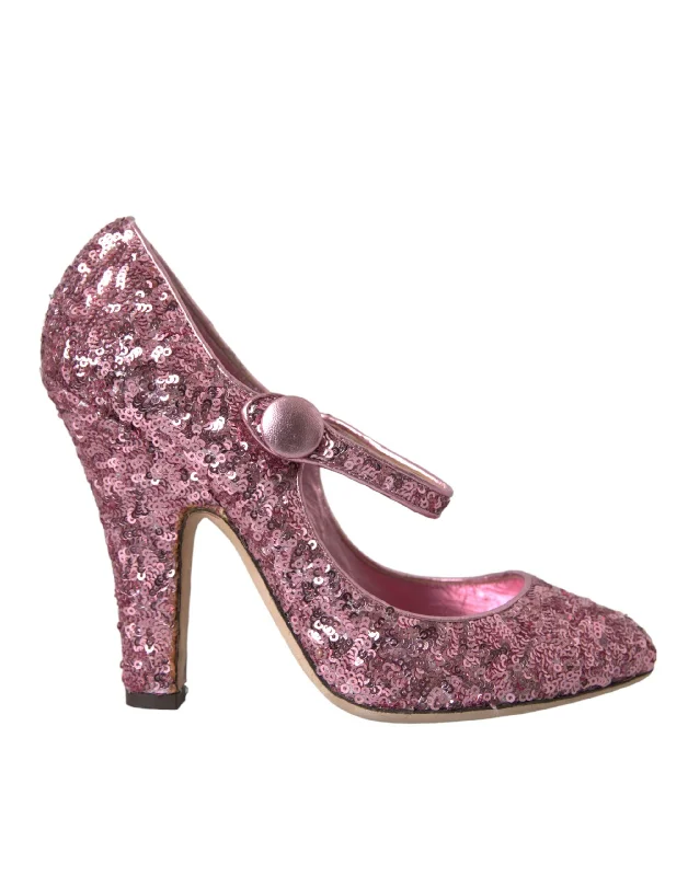 Dolce & Gabbana  Sequin Mary Jane Pumps High Heels Women's Shoes