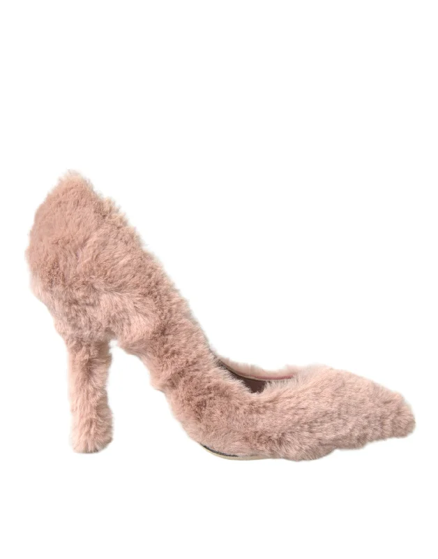 Dolce & Gabbana   Faux Fur Heels Pumps Women's Shoes