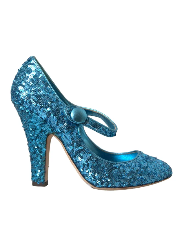 Dolce & Gabbana  Sequin Mary Jane Pumps High Heels Women's Shoes