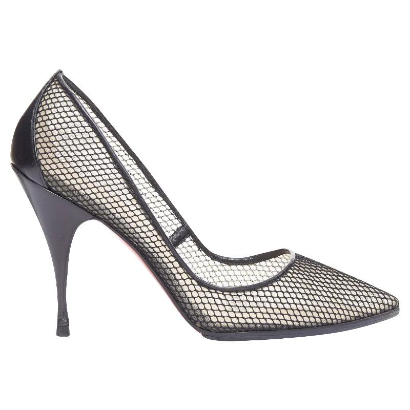 Christian Louboutin Follies Resille net mesh stiletto heels pump