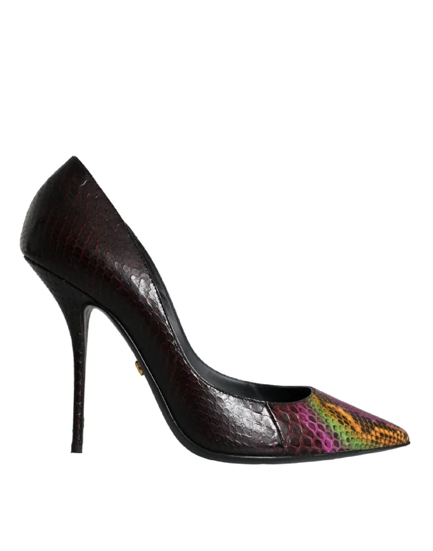 Dolce & Gabbana multi Exotic Leather Heels Pumps Women's Shoes