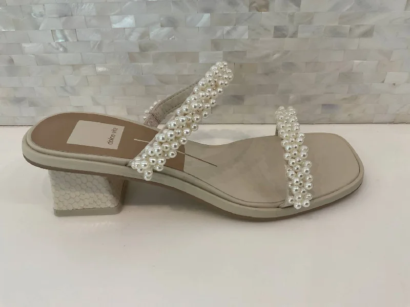 River Pearl Heels In Vanilla Pearls