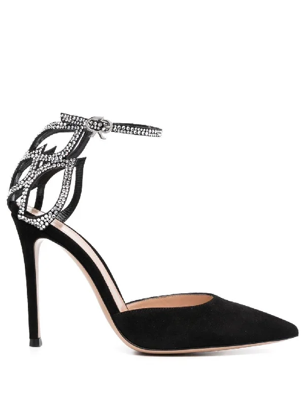 GIANVITO ROSSI Crystal Fleur Pumps