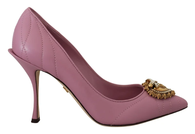 Dolce & Gabbana Devotion Leather Heels in Women's