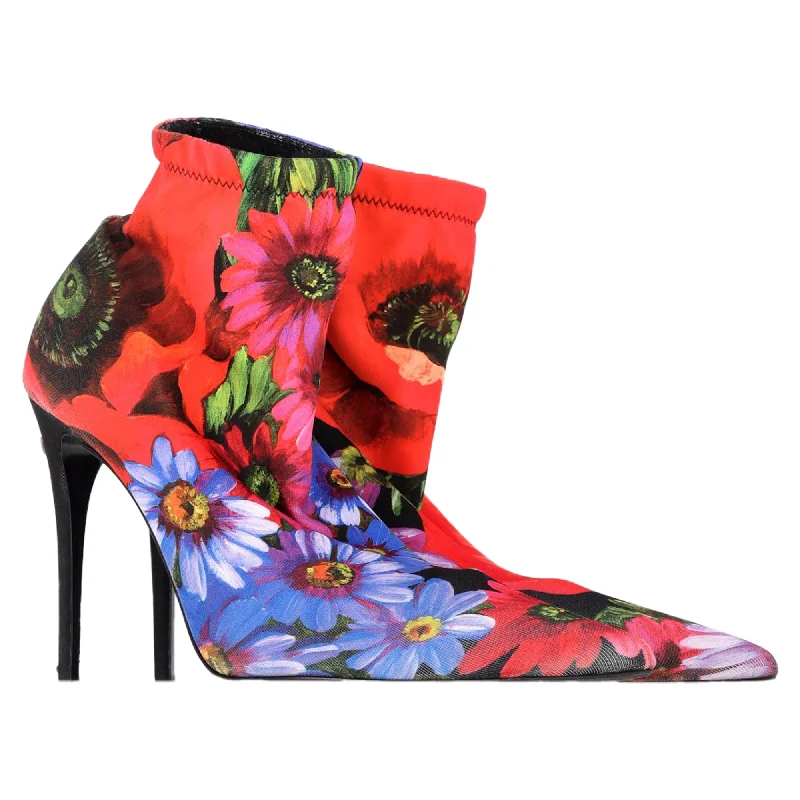 Dolce & Gabbana Floral Boots in Multicolor Polyester