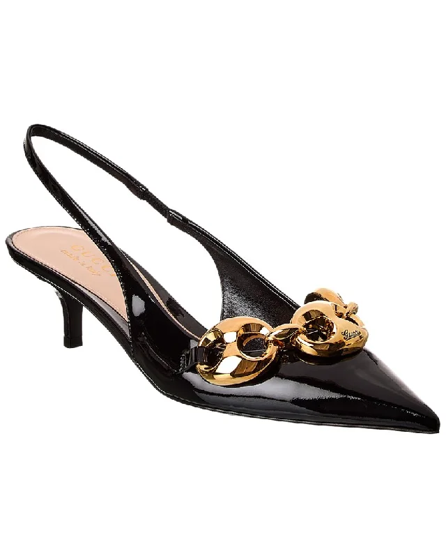 Gucci Marina Patent Slingback Pump