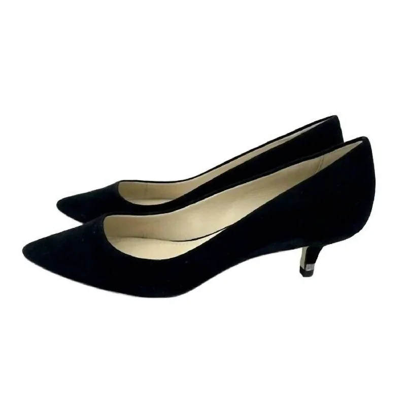 Diana Suede Leather Pumps In Black