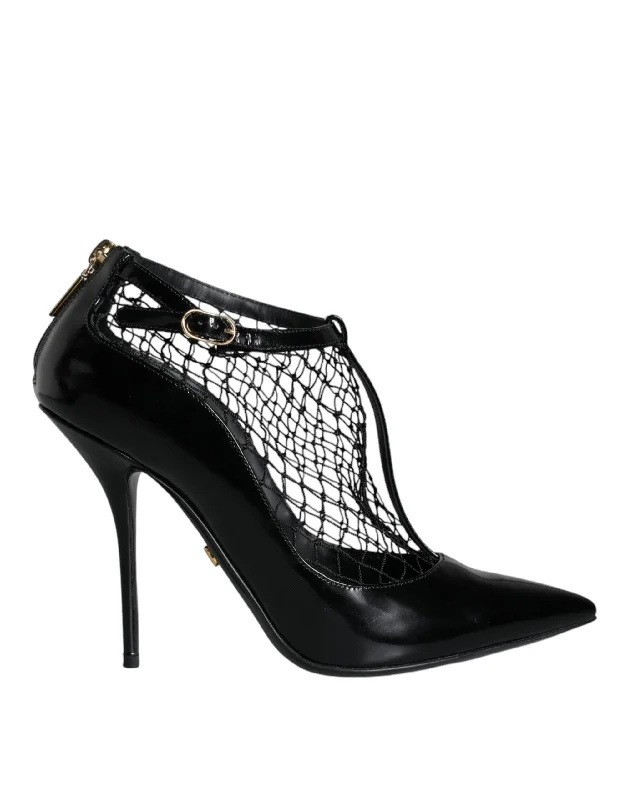 Dolce & Gabbana  Mesh Patent Leather Heels Pumps Women's Shoes