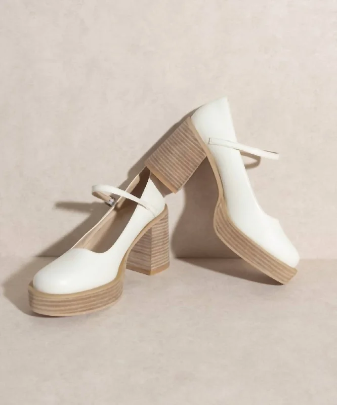 Jennifer Mary Jane Platform in White