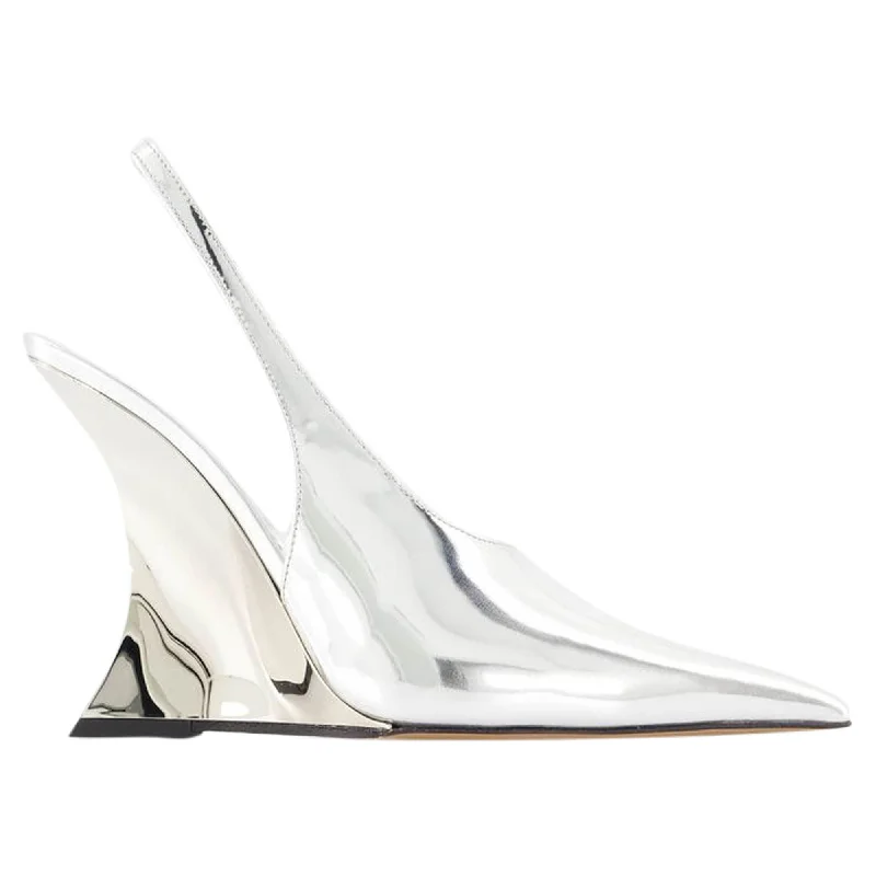 Nina Slingback Pumps - Paris Texas - Leather - Silver