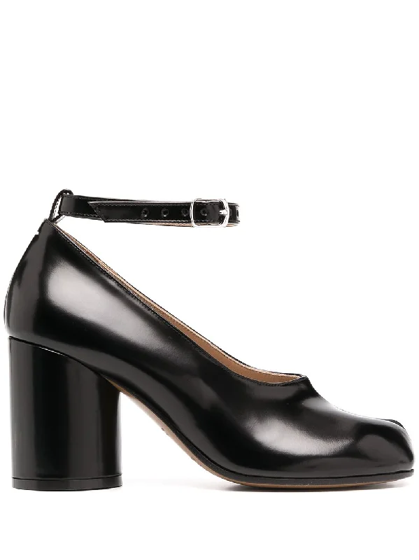 MAISON MARGIELA Signature Tabi Leather Pumps with Ankle Strap