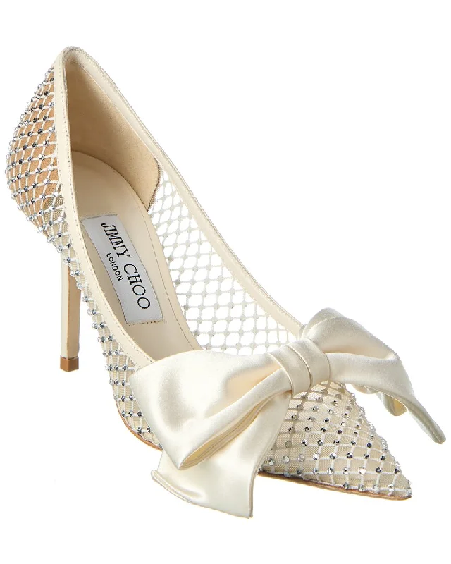 Jimmy Choo Love 85 Crystal Mesh & Leather Pump