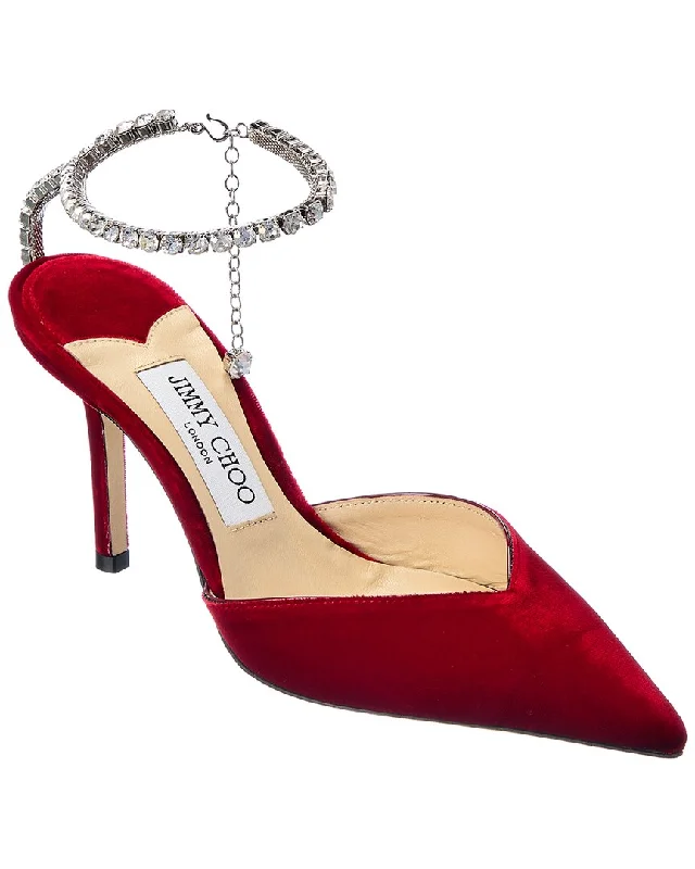 Jimmy Choo Saeda 85 Velvet Pump