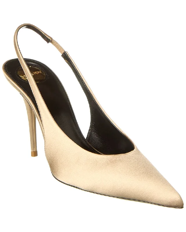 Saint Laurent Norma 90 Silk Slingback Pump