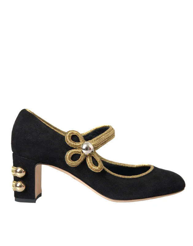 Dolce & Gabbana  Suede  Mary Janes Heels Pumps Women's Shoes