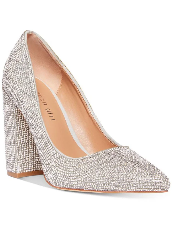 Symbol Womens Rhinestone Pointed Toe Pumps