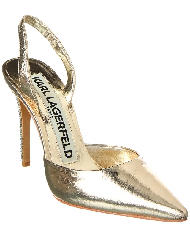 KARL LAGERFELD Caslynn Leather Slingback Pump