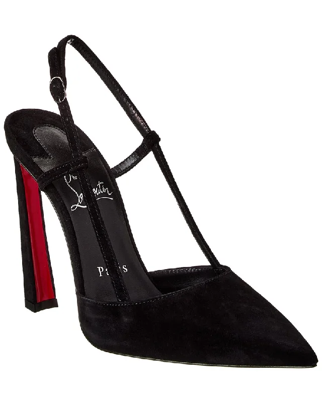 Christian Louboutin Condoroline 100 Suede Slingback Pump