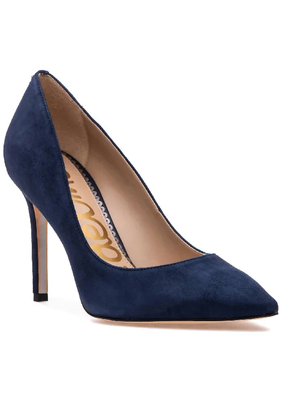 Hazel Heels In Navy Suede