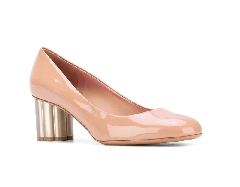 SALVATORE FERRAGAMO Lucca Women's 672735 Blush Patent Pumps