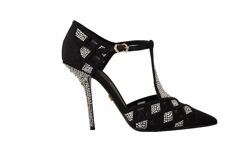 Dolce & Gabbana Elegant Crystal-Embellished Suede Women's Pumps