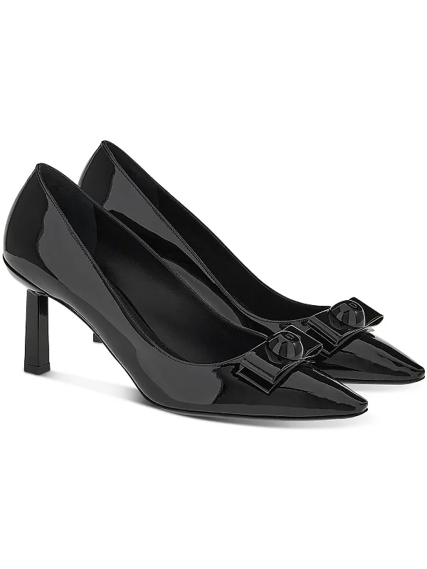 Womens Patent Leather Embellished Pumps