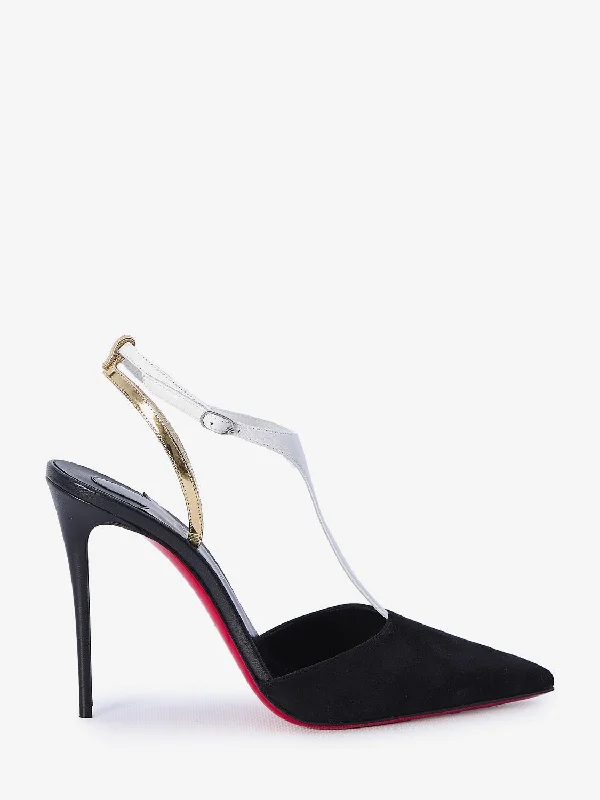 CHRISTIAN LOUBOUTIN Elegant Pointed Pumps with Adjustable Ankle Strap - 10cm Heel