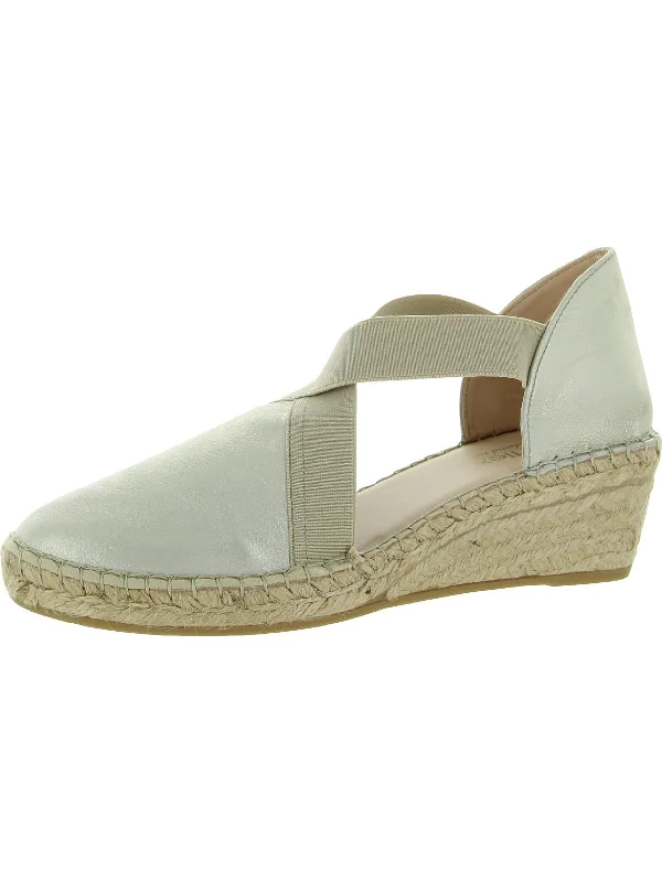 Monaco Womens Metallic Padded Insole Espadrille Heels