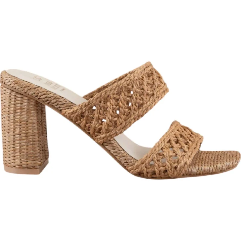 Women's Woven Double Band Heels In Brown