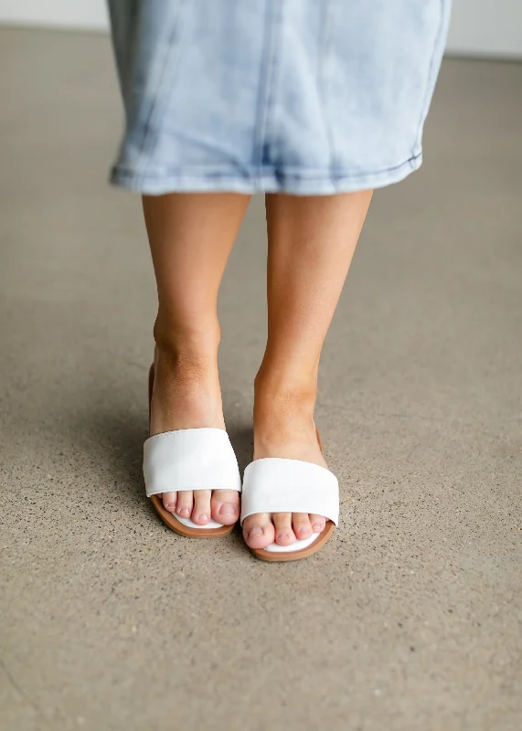 Modern Square Toe One Band Slides - FINAL SALE