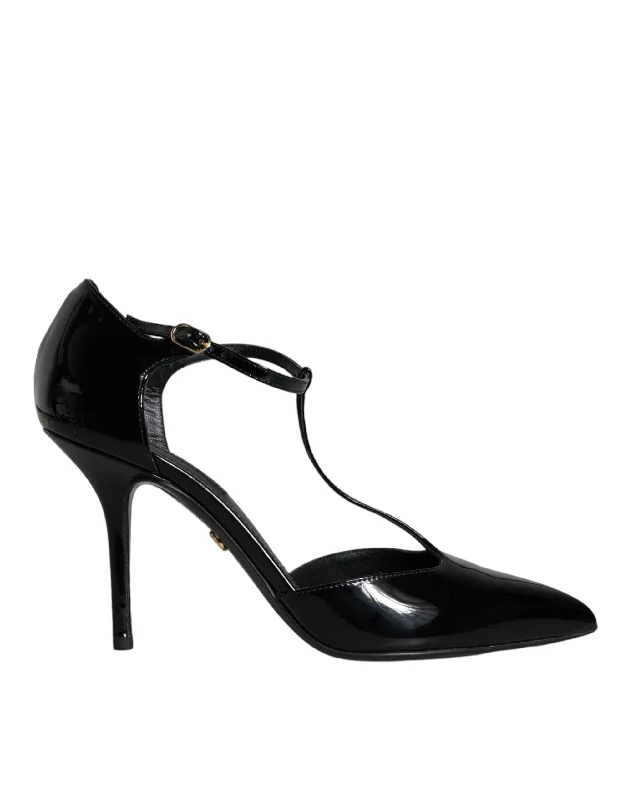 Dolce & Gabbana  Patent Leather T-strap Heels Pumps Women's Shoes (Pre-Owned)