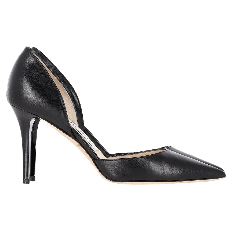 Jimmy Choo Addison Pointed Toe Pumps in Black Leather