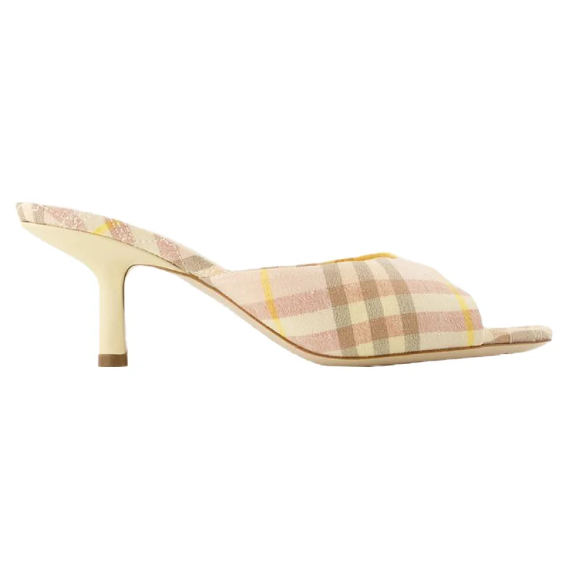 Mews 65 Chk Pumps - Burberry - Linen - Pink