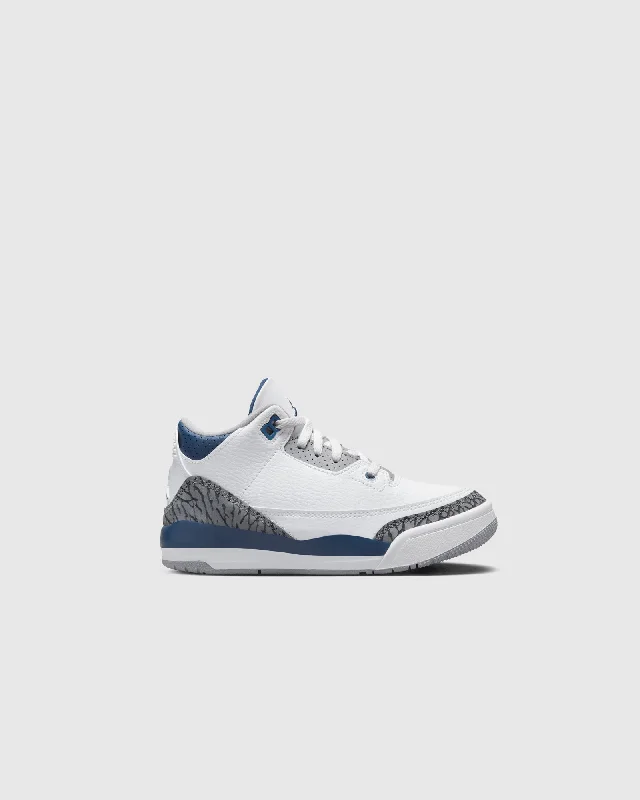 AIR JORDAN 3 RETRO "WHITE/NAVY" PS