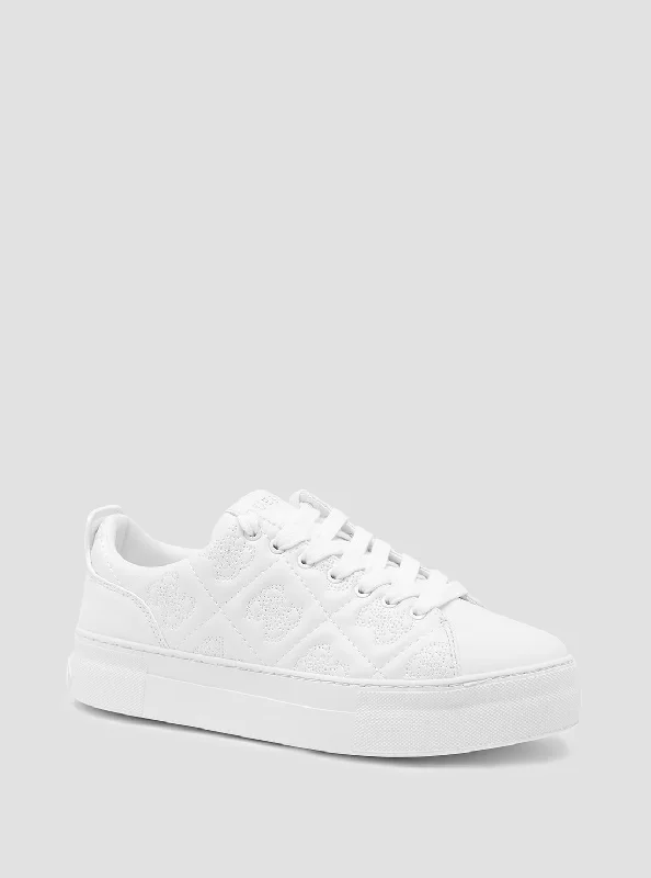 White Quilted Quattro G Gianele Low-Top Sneakers