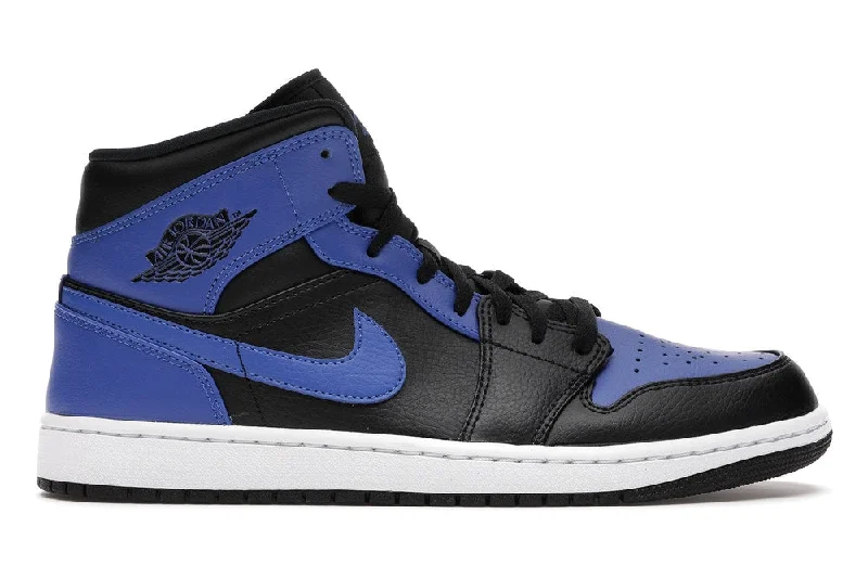 Jordan 1 Mid Black Royal Tumbled Leather