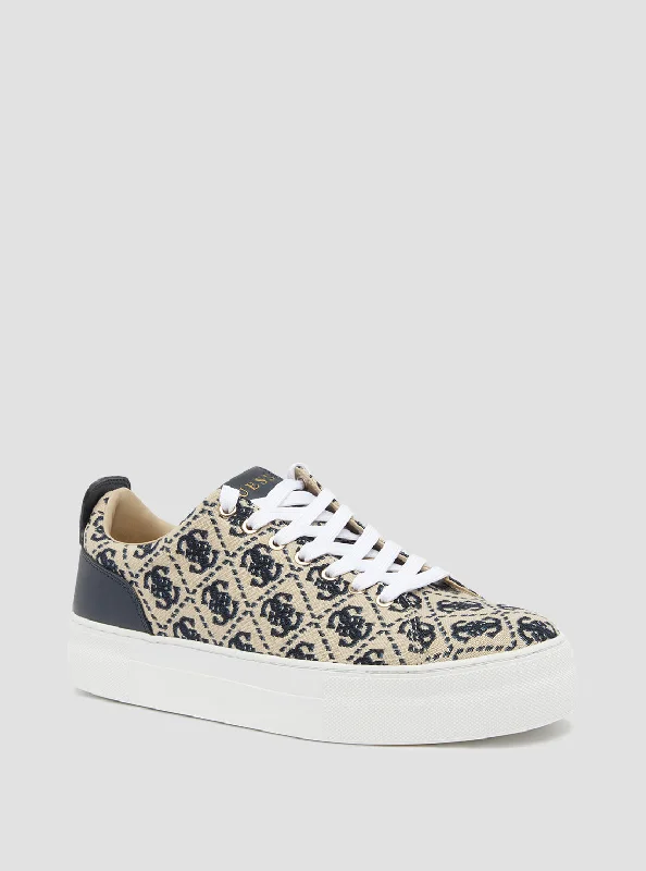 Navy Logo Gianele Low Top Sneakers