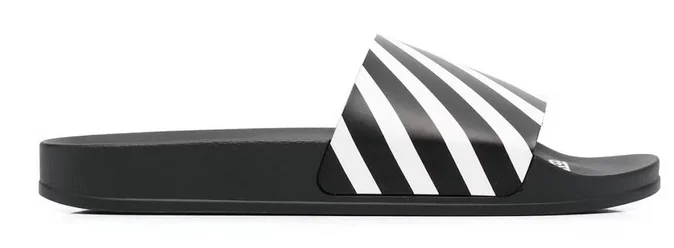 OFF-WHITE Diag Slider Black White