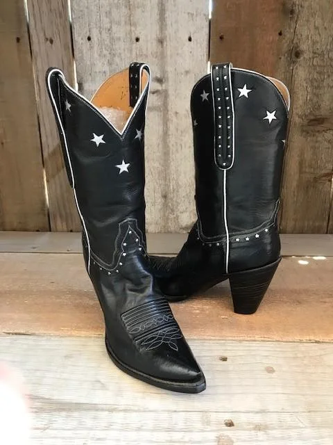 All Black Kangaroo & Stars Tres Outlaws Women's Classic Boot 1469