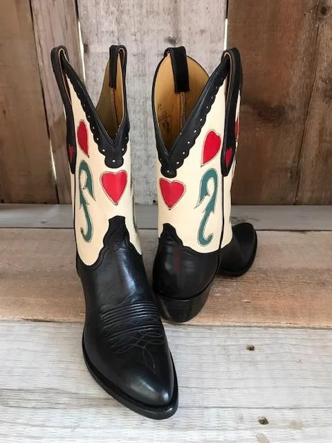 Black & Bone Kangaroo  w/ Inlay Tres Outlaws Women's Classic Boot 1933