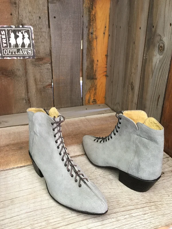 Blue Kangaroo Suede Lace Up Flamingo Boot 1911