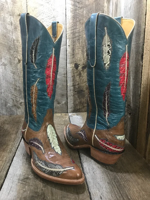 "Fun Feather's " Calf Tres Outlaws Women's Classic Boot 1583