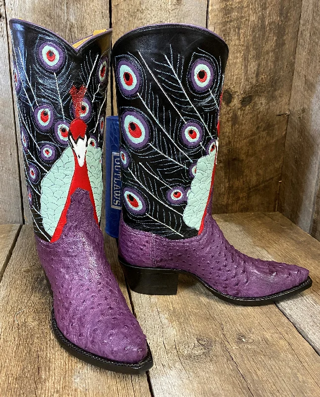 "Nola"  Peacock  & Purple  Ostrich  2437